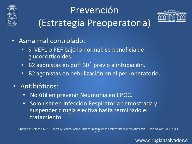 Diapositiva 11 de Complicaciones Respiratorias en el Postoperatorio: Neumonía y Falla Ventilatoria