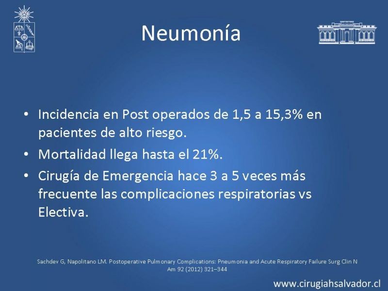 Diapositiva 20 de Complicaciones Respiratorias en el Postoperatorio: Neumonía y Falla Ventilatoria