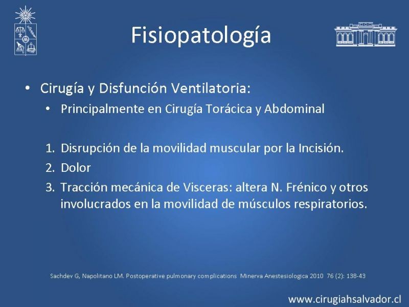 Diapositiva 6 de Complicaciones Respiratorias en el Postoperatorio: Neumonía y Falla Ventilatoria