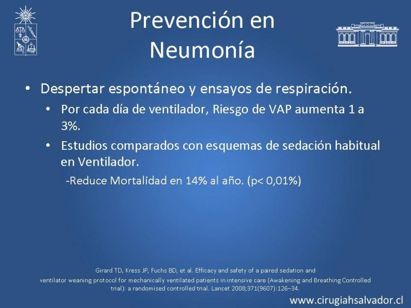 Diapositiva 47 de Complicaciones Respiratorias en el Postoperatorio: Neumonía y Falla Ventilatoria