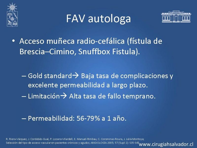 Diapositiva 7 de Accesos vasculares para hemodiálisis