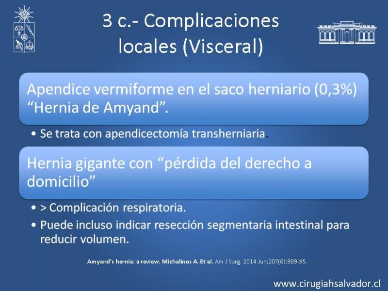 Diapositiva 18 de Hernioplastía Inguinal: Complicaciones