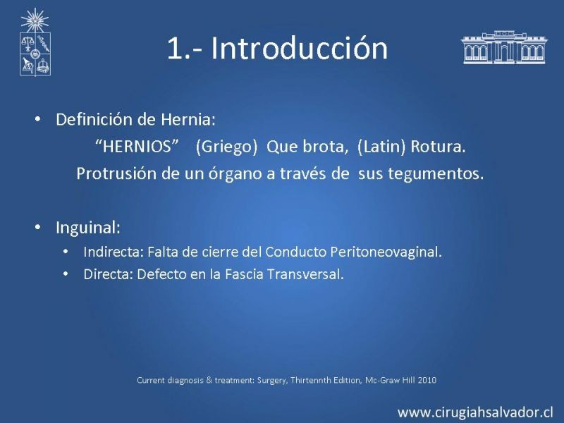 Diapositiva 2 de Hernioplastía Inguinal: Complicaciones