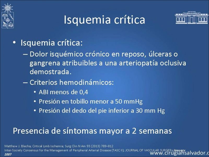 Diapositiva 3 de Tratamiento Actual de la Isquemia crítica EEII
