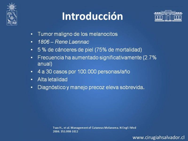 Diapositiva 1 de Manejo quirúrgico del Melanoma