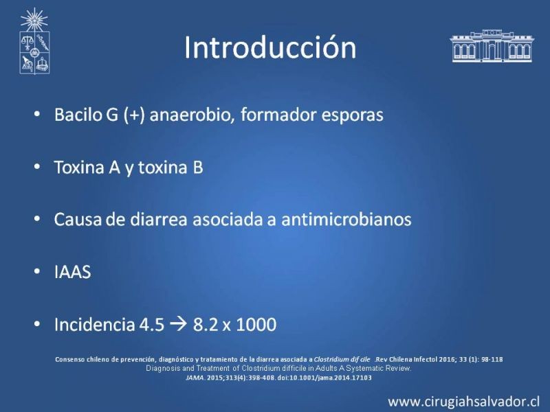 Diapositiva 1 de Diarrea por Clostridium Difficile