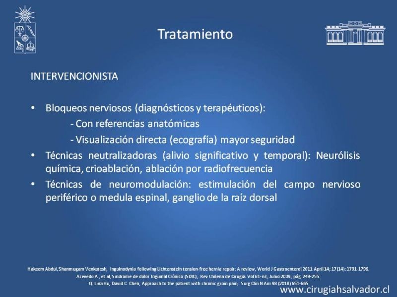Diapositiva 19 de Manejo de Inguinodinia post Hernioplastía Inguinal