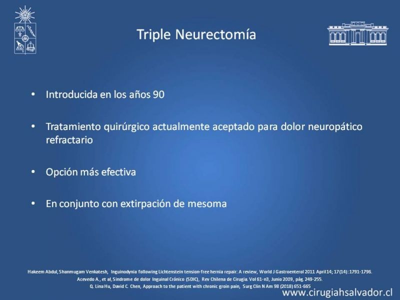 Diapositiva 21 de Manejo de Inguinodinia post Hernioplastía Inguinal