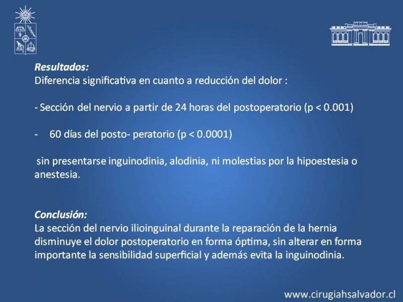 Diapositiva 29 de Manejo de Inguinodinia post Hernioplastía Inguinal