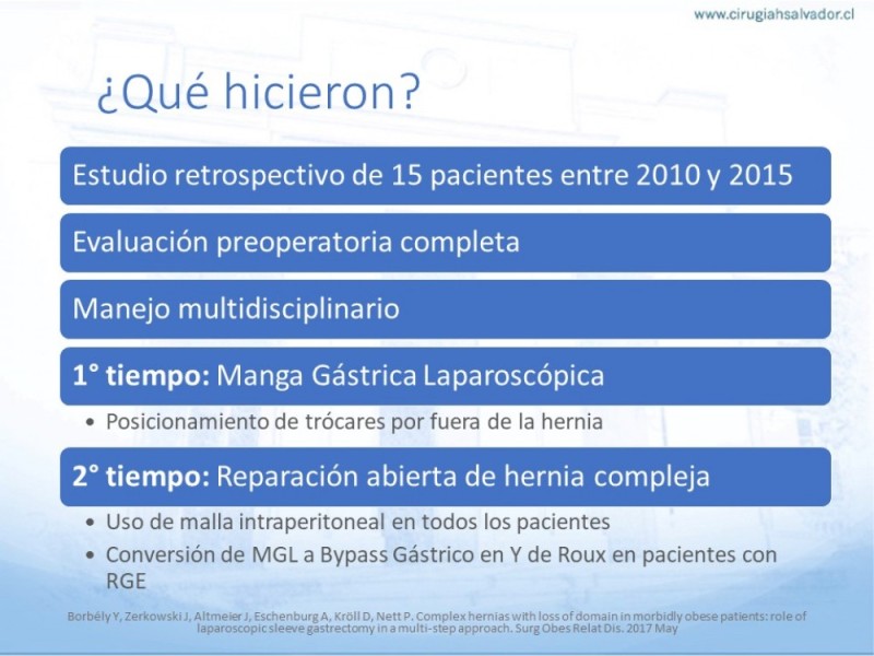 Diapositiva 30 de Cirugía bariátrica como puente en pacientes obesos con hernias complejas