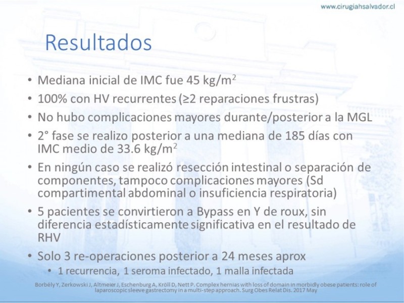 Diapositiva 34 de Cirugía bariátrica como puente en pacientes obesos con hernias complejas