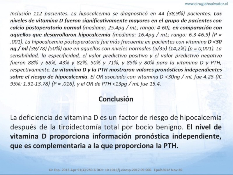 Diapositiva 15 de Hipocalcemia post Tiroidectomía