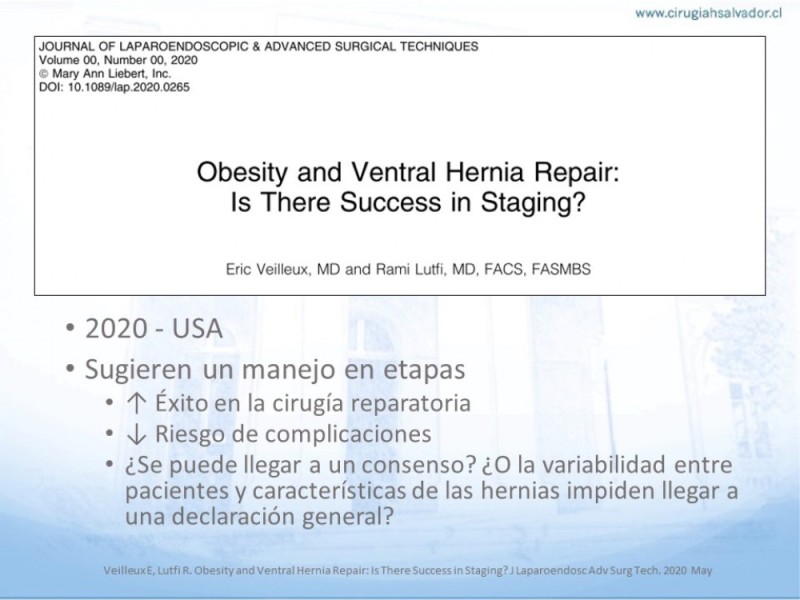 Diapositiva 21 de Cirugía bariátrica como puente en pacientes obesos con hernias complejas