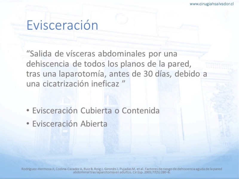 Diapositiva 6 de Manejo de la Evisceración