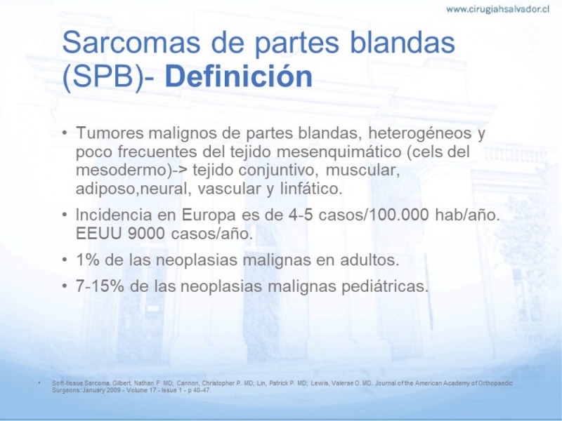 Diapositiva 1 de Sarcoma de partes blandas​