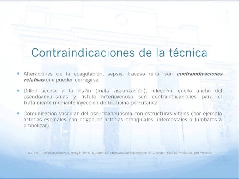 Diapositiva 17 de Manejo quirúrgico del pseudoaneurisma de extremidades